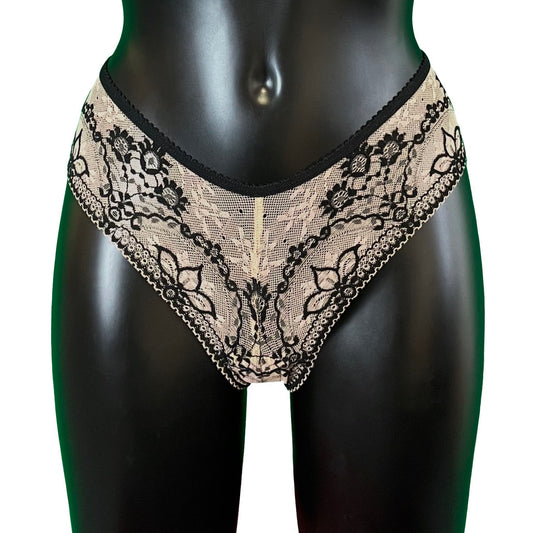 Jacquard Lace Brazilian Fit Knicker - Art Deco