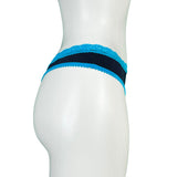 Soft Touch Stretch Microfibre Thong - Midnight & Turquoise