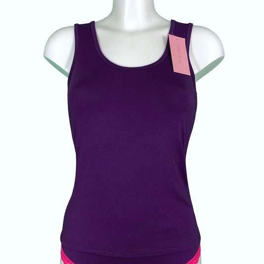 Soft Bamboo Jersey Scoop Neck Tank Top - Violet
