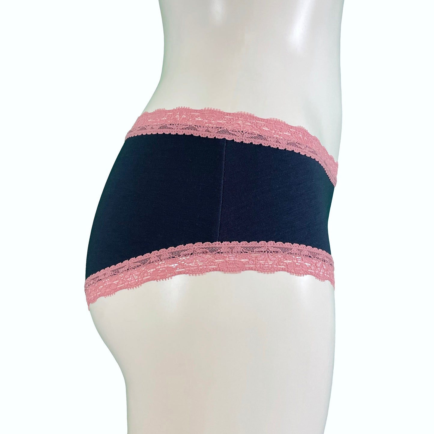 Soft Bamboo Jersey Classic Fit Knicker - Navy & Vintage Rose