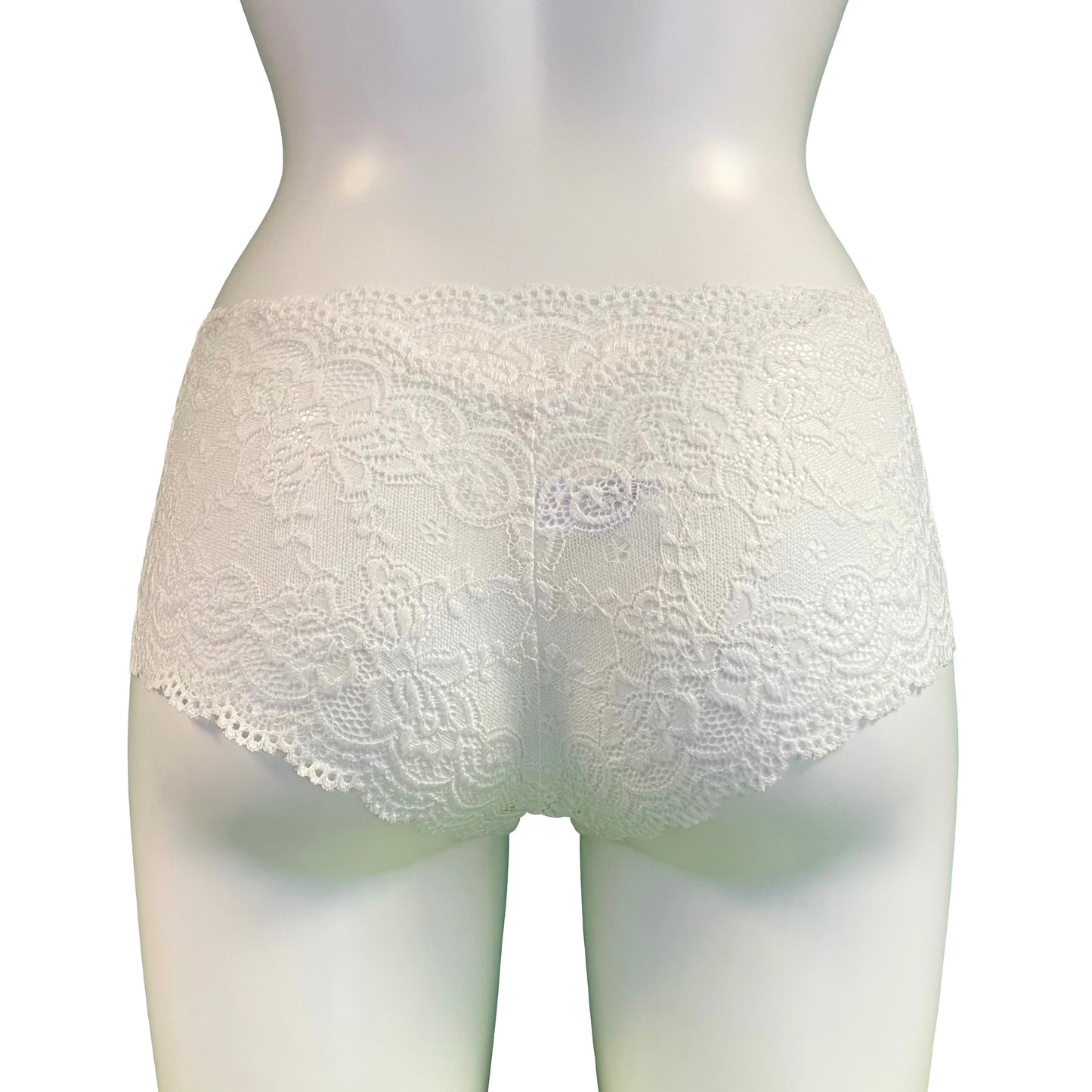 Jacquard Rose Lace Classic Knicker - Ivory