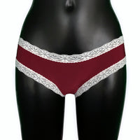 Soft Touch Cheeky Fit Brief - Claret & Ivory