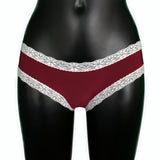 Soft Touch Cheeky Fit Brief - Claret & Ivory