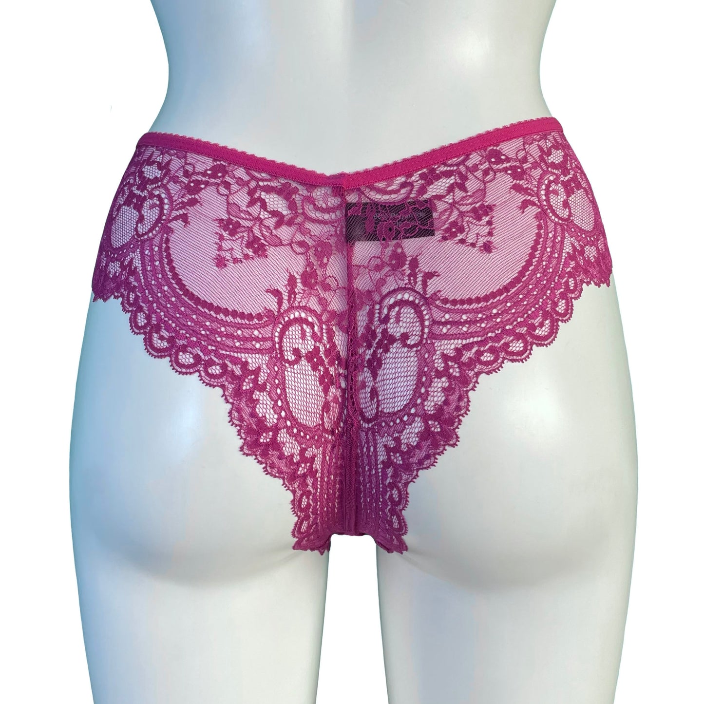 Jacquard Lace Brazilian Fit Knicker - Raspberry