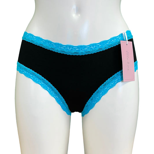 Soft Bamboo Jersey Classic Fit Knicker - Black & Turquoise