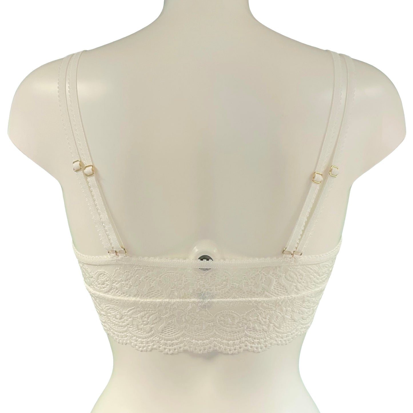 Jacquard Rose Lace Bralette - Ivory