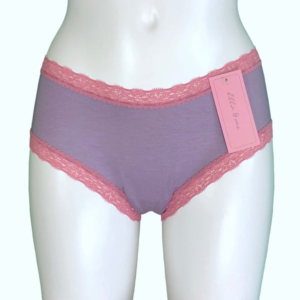 Soft Bamboo Jersey Classic Fit Knicker - Grey Mist & Vintage Rose