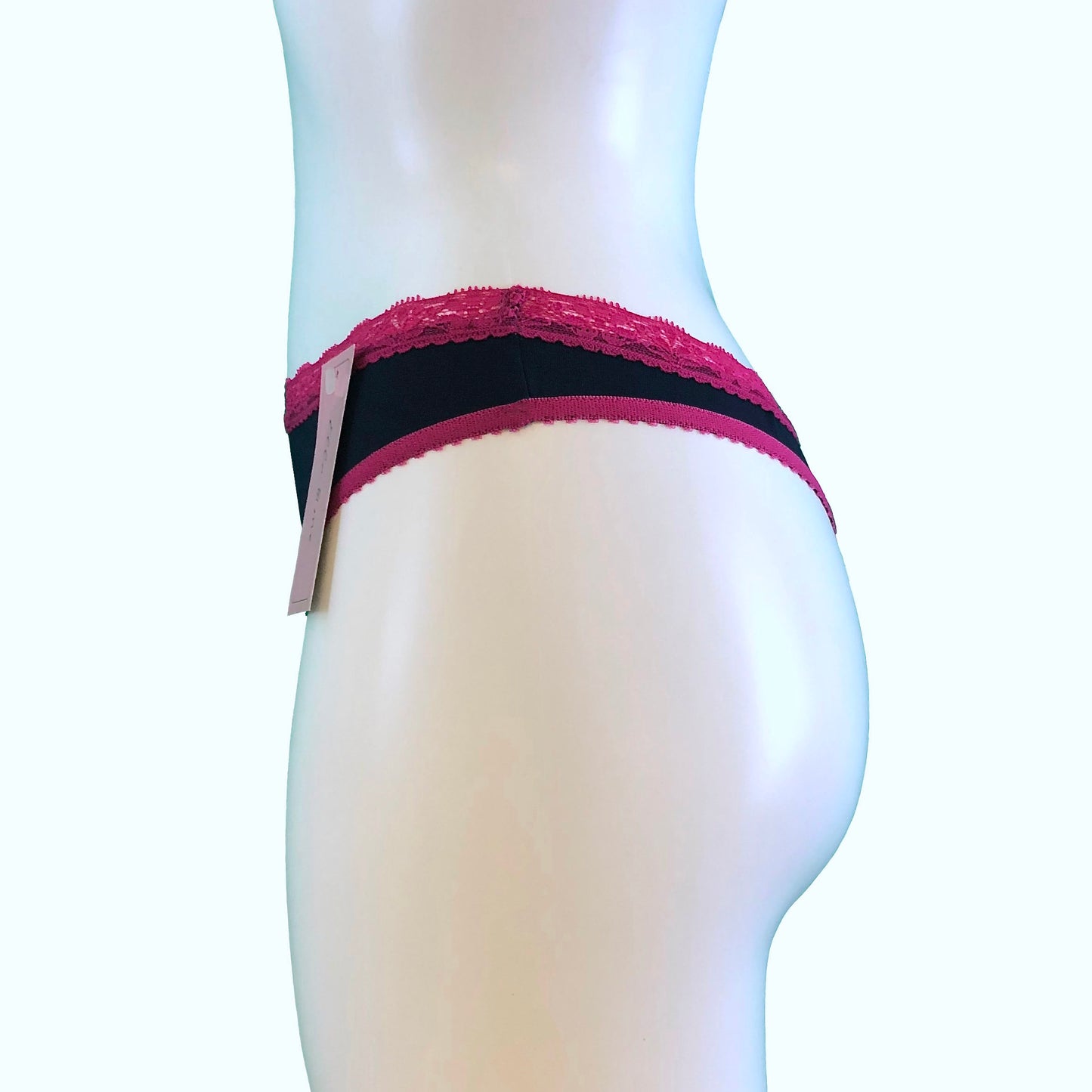 Soft Bamboo Jersey Thong - Navy & Raspberry
