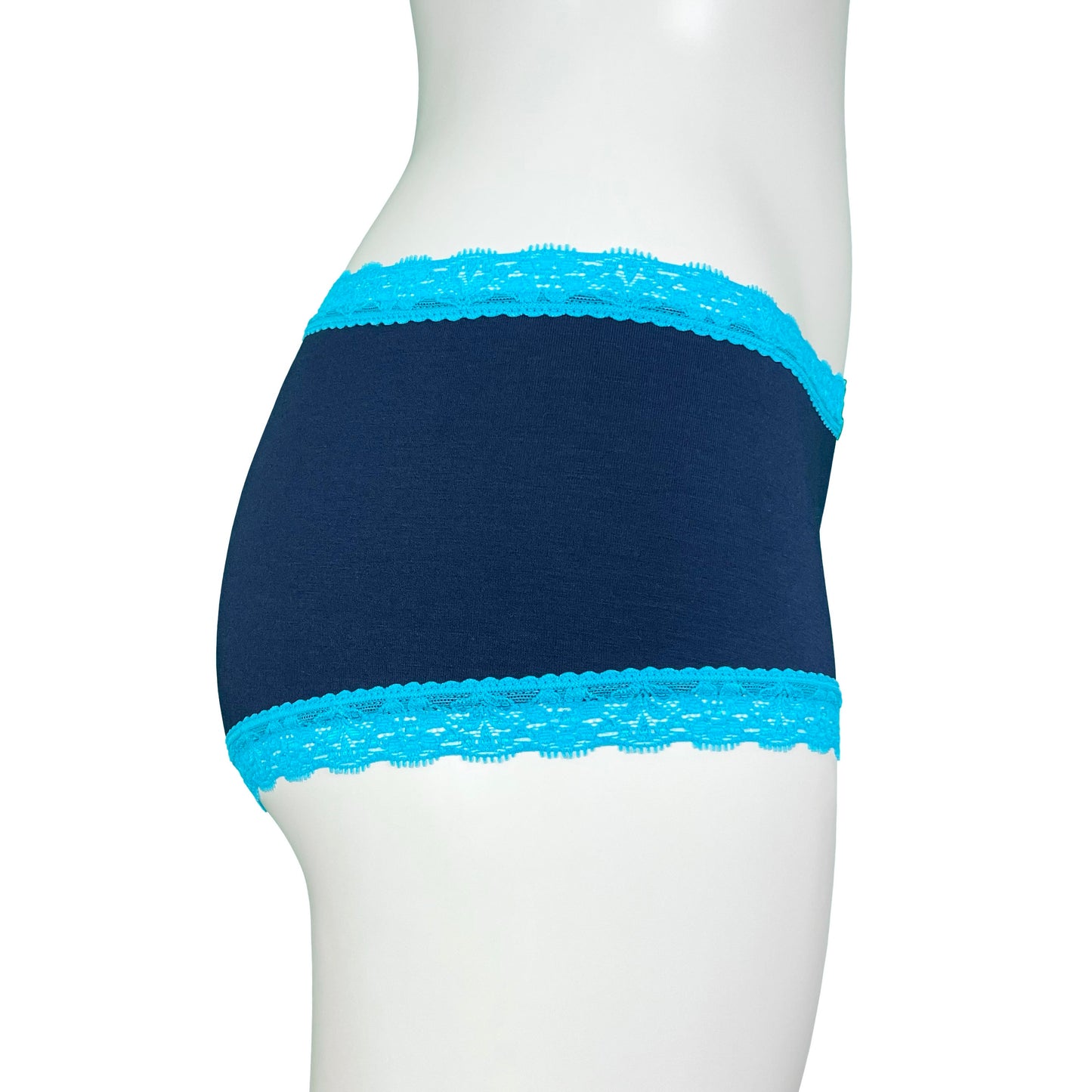 Soft Bamboo Jersey Boy Short - Midnight & Turquoise