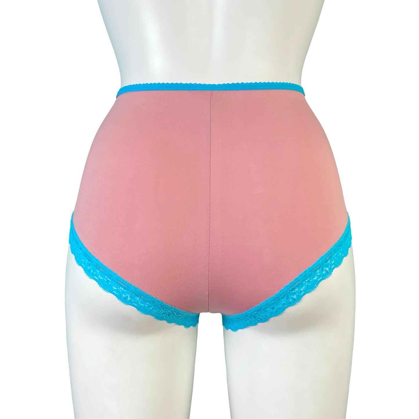 High Waist ‘Soft Touch’ Knicker - Antique Rose & Turquoise