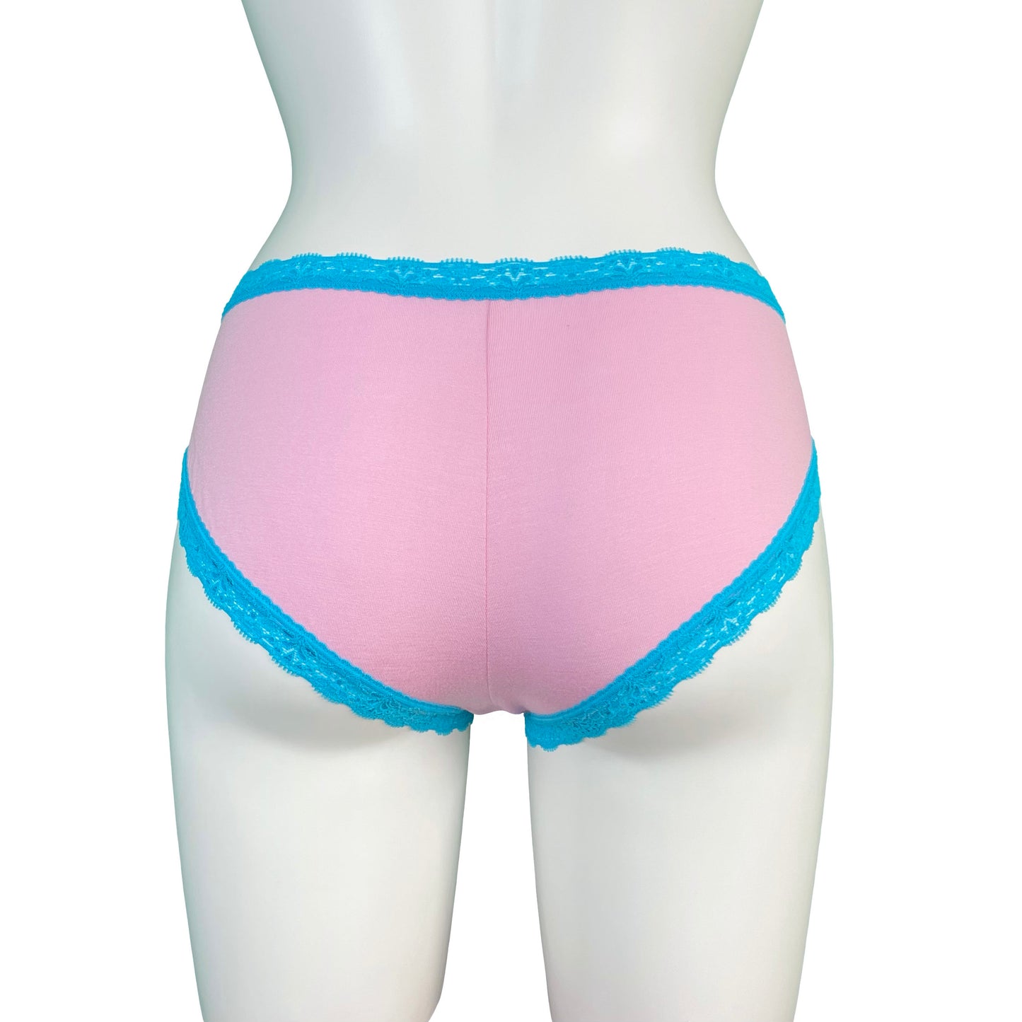 Soft Bamboo Jersey High Leg Knicker - Pink & Turquoise