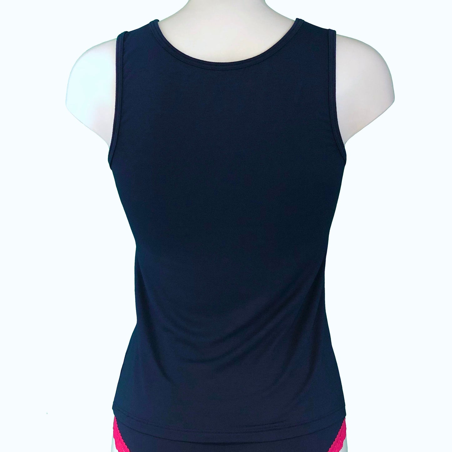 Soft Bamboo Jersey Scoop Neck Tank Top - Navy