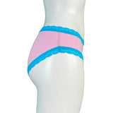 Soft Bamboo Jersey High Leg Knicker - Pink & Turquoise