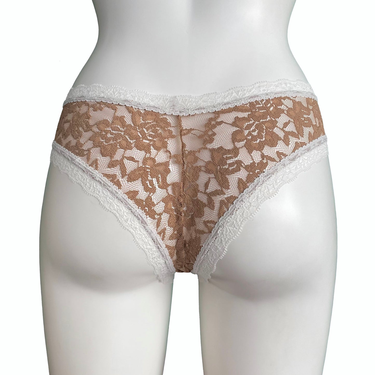 Signature Lace Brazilian Fit Knicker - Gold Dust & Ivory