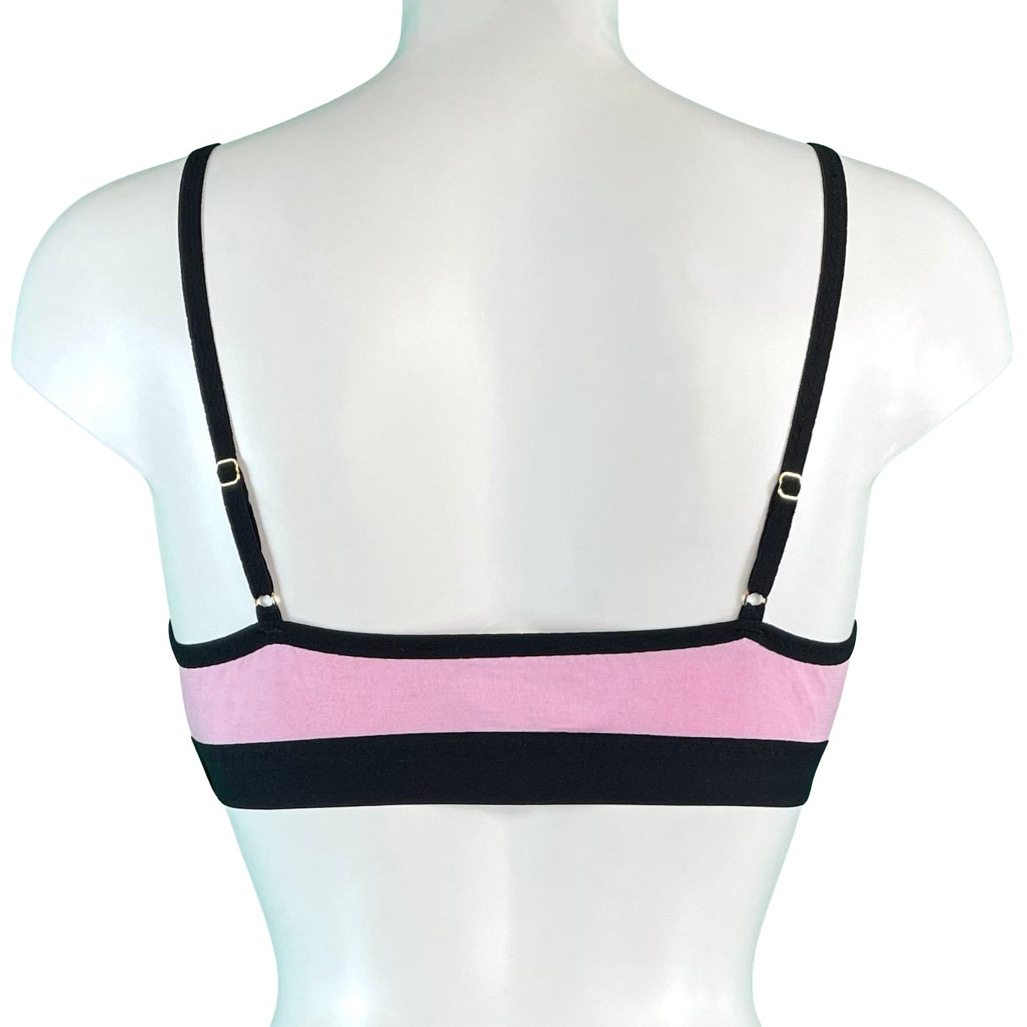 Soft Bamboo Jersey Triangle Bralette - Pink & Black