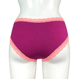 Soft Bamboo Jersey Cheeky Fit Knicker - Raspberry & Coral