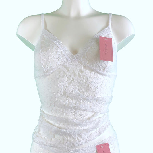 Signature Lace Strappy Cami Top - White