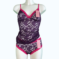 Signature Lace Strappy Cami Top - Violet & Raspberry