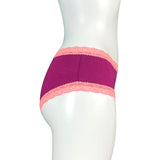 Soft Bamboo Jersey Classic Fit Knicker - Raspberry & Coral