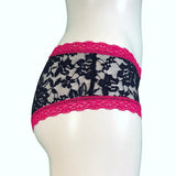 Signature Lace Classic Fit Knicker - Navy & Raspberry