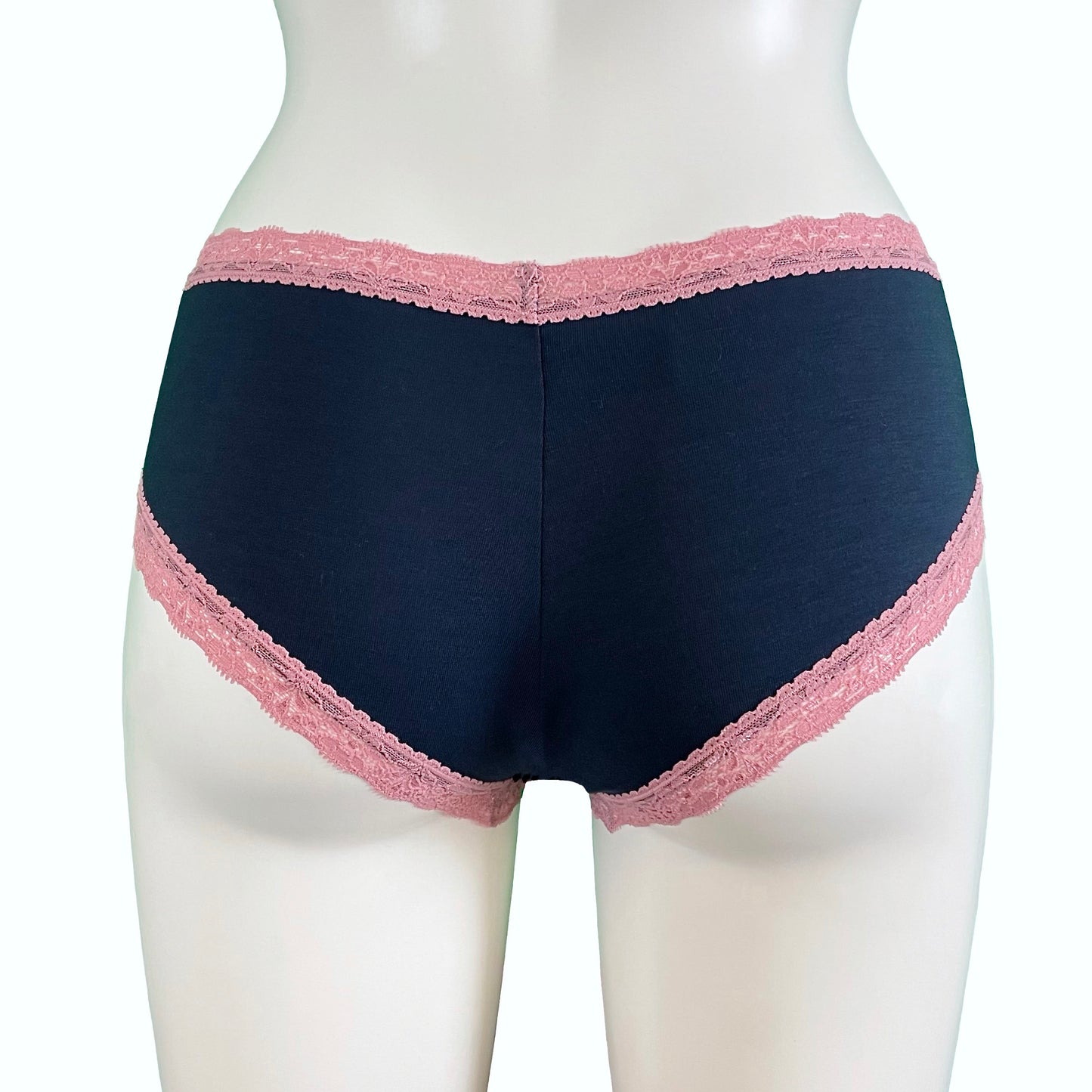 Soft Bamboo Jersey Classic Fit Knicker - Navy & Vintage Rose
