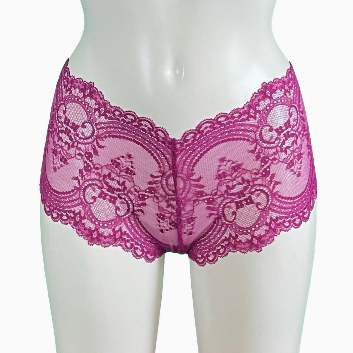 Jacquard Lace Classic Fit Knicker - Raspberry