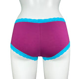 Soft Bamboo Jersey Boy Short - Raspberry & Turquoise