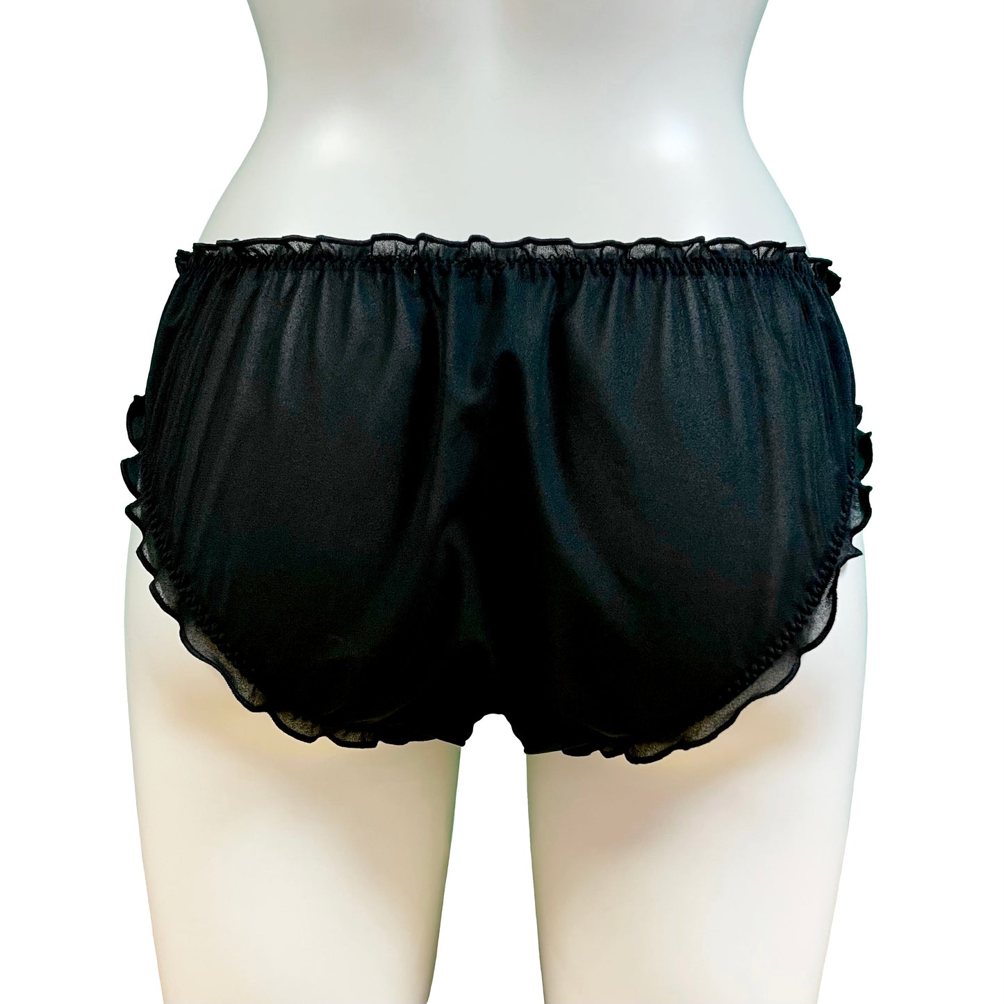 Silk Ruffle Knicker - Black