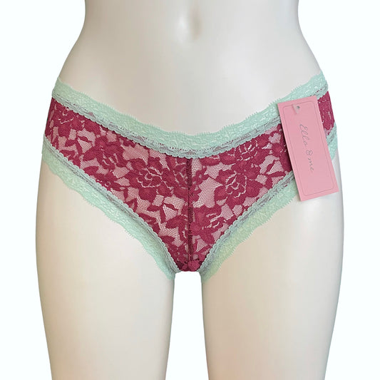 Signature Lace Brazilian Fit Knicker - Raspberry & Spearmint