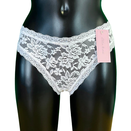 Signature Lace High Leg Knicker - White