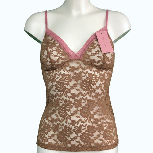 Signature Lace Strappy Cami Top - Gold Dust & Vintage Rose