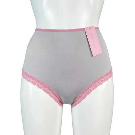 High Waist ‘Soft Touch’ Knicker - Dove & Vintage Rose