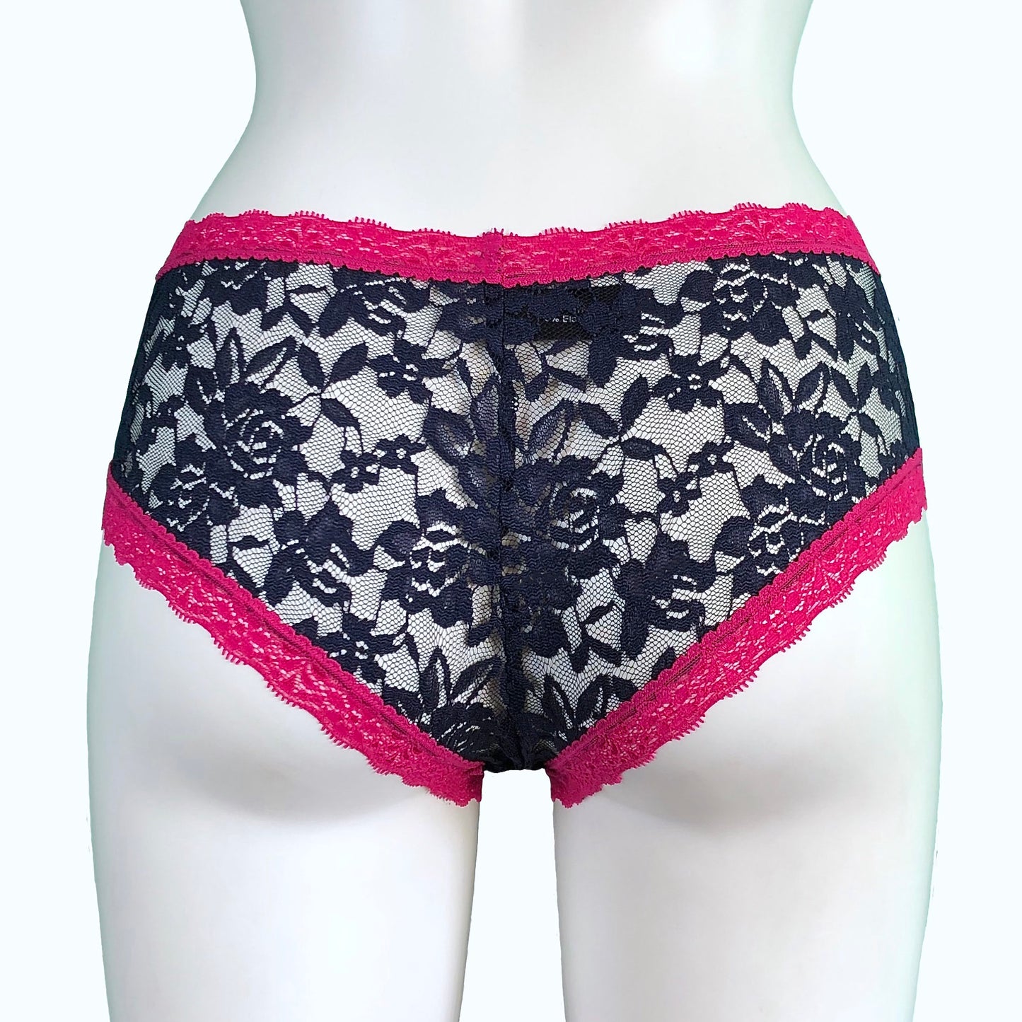 Signature Lace Classic Fit Knicker - Navy & Raspberry