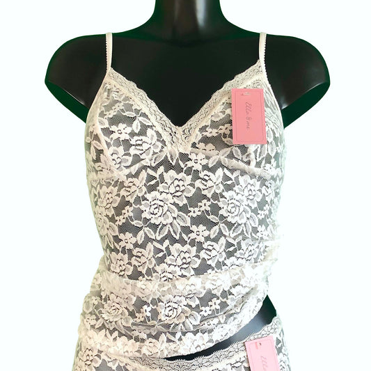 Signature Lace Strappy Cami Top - Ivory