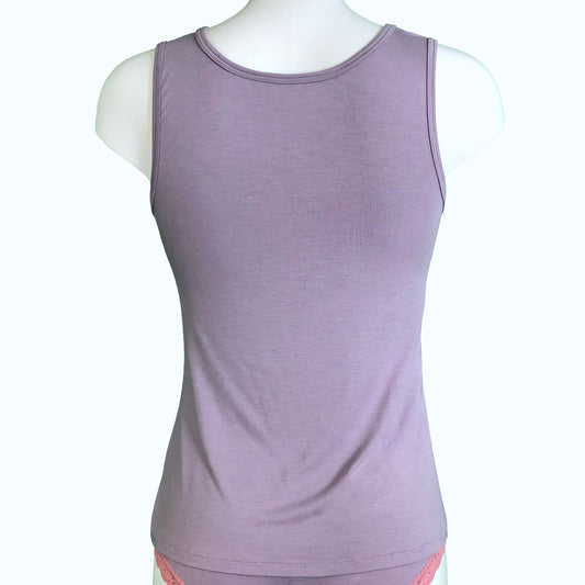 Soft Bamboo Jersey Scoop Neck Tank Top - Grey Mist