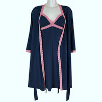 Bamboo Soft Knit Jersey Short Wrap - Midnight & Vintage Rose
