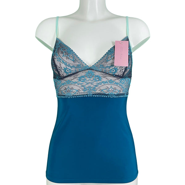 Soft Touch & Jacquard Lace Strappy Cami Top - Dragon Eye