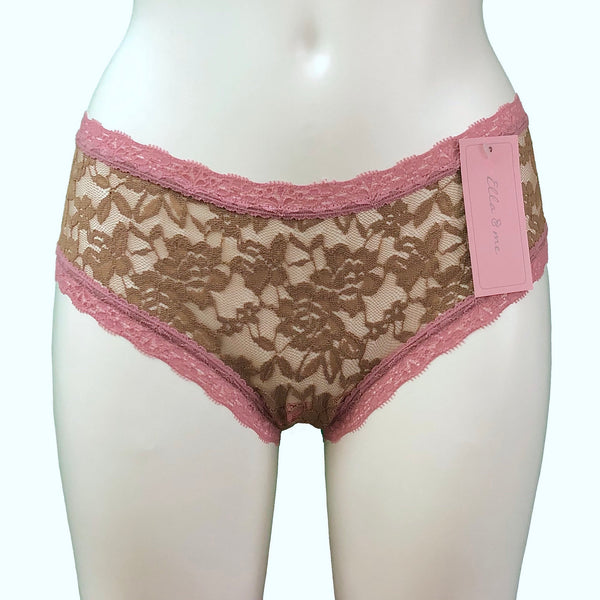 Signature Lace Classic Fit Knicker - Gold Dust & Vintage Rose