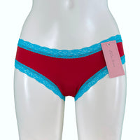 Soft Touch Cheeky Fit Brief - Garnet & Turquoise