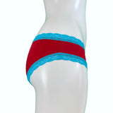 Soft Touch Cheeky Fit Brief - Garnet & Turquoise