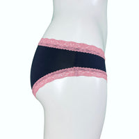 Soft Touch Cheeky Fit Brief - French Navy & Vintage Rose